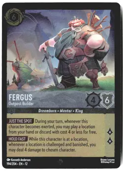 Disney Lorcana TCG Fergus Outpost Builder 194/204 Foil Wilds Unknown - Image 1