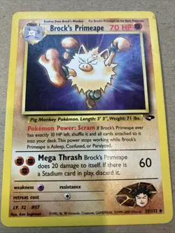 Brock's Primeape 2000 Pokemon TCG Gym Challenge #35/132 Unlimited Card Mp - Image 1