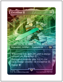 1x Excalibur II, Borderless Art Foil, Final Fantasy, Magic MTG NM - Image 1
