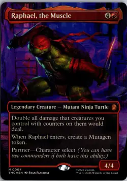 Raphael, the Muscle (Borderless) 4 Commander: TMNT Magic: The Gathering Foil NM - Image 1