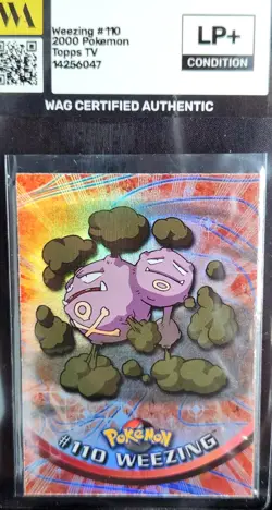 WAG CERTIFIED LP+ Weezing Rainbow Foil Topps Pokemon TV Animation Series 2 #110 - Image 1
