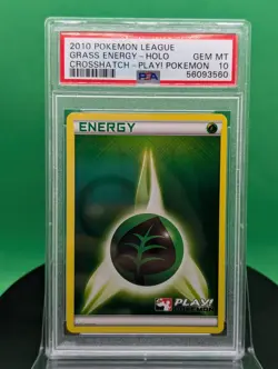 PSA 10 Grass Energy Holo Crosshatch PLAY! POKEMON Trio Season Promo 2010 English - Image 3