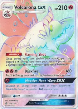 NM-Mint Volcarona GX - 252/236 - Secret Rare Pokemon Cosmic Eclipse - Image 1