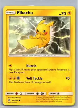 Pikachu 66/236 Common Cosmic Eclipse Pokemon Near Mint - Image 1