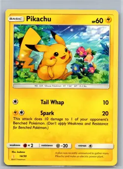 Pikachu (#29) 29/30 Common SM Trainer Kit: Lycanroc & Alolan Raichu Pokemon NM - Image 1