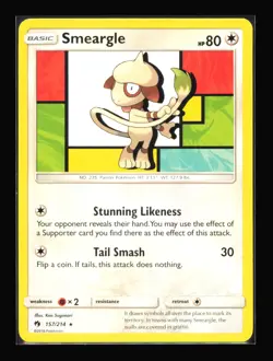 Smeargle 157/214 SM - Lost Thunder Rare Pokemon TCG NM - Image 1