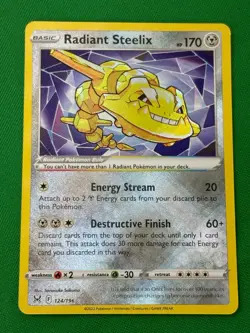Radiant Steelix 124/196 Lost Origin Pokemon Card NM - Image 1