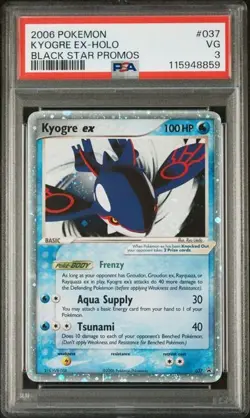 Pokemon 2006 Kyogre EX Holo Black Star Promo #037 PSA 3 Swirl 🌀 - Image 3