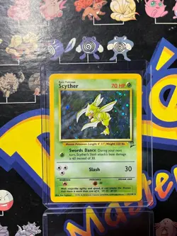 SCYTHER 2000 POKEMON ORIGINAL BASE SET 2 RARE HOLO B 17/130 Q5276 - LP - Image 1