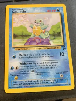 Pokemon TCG Squirtle 2e Base 93/130 LP Vintage - Image 1