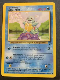 Pokemon TCG Squirtle 2e Base 93/130 LP Vintage - Image 3