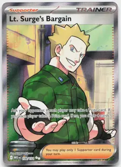 Lt. Surge's Bargain 170/132 Ultra Rare Mega Evolution Pokemon Near Mint - Image 1