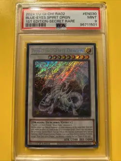 YuGiOh BLUE-EYES SPIRIT DRAGON #RA02-EN030🔥PSA 9🔥1st EDITION-2024 SECRET RARE - Image 1
