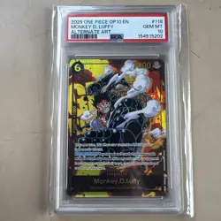2025 ONE PIECE ROYAL BLOOD OP10-118 MONKEY D. LUFFY ALT ART SEC PSA 10 - Image 1