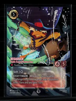 Disney Lorcana Negaduck Public Enemy Number One Winterspell Enchanted 232/204 - Image 1