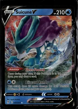 Suicune V Ultra Rare SWSH07: Evolving Skies 031/203 Water Holo Pokemon Card - Image 1