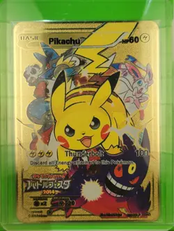 PIKACHU Pokemon Golden Metal Card CUSTOM MADE - Image 1