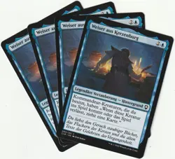 ✪ 4 MAGIC: The Gathering WEISER AUS KERZENBURG Blaue Verzauberung MTG PLAYSET - Image 1