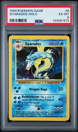 Pokemon Gyarados TCG Base Set Holo Rare Card 6/102 PSA 6 - Image 1