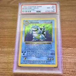 Blastoise 1999 Pokemon Base Set Shadowless Holo 2/102 PSA 8 Graded - Image 1