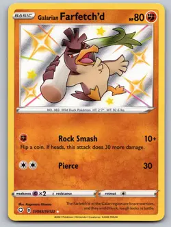 Galarian Farfetch'd SV063/SV122 Shiny Rare Shining Fates Shiny Vault Pokemon NM - Image 1