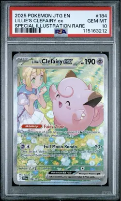Lillie's Clefairy ex 184/159 Pokemon Journey Together #184 SIR GEM MINT PSA 10 - Image 1