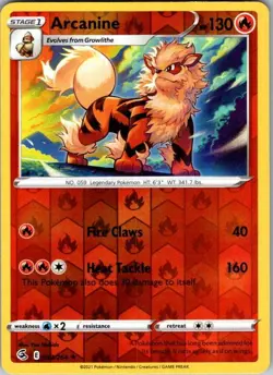 Arcanine 033/264 Fusion Strike Pokemon Reverse Holo Near Mint - Image 1