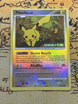 Pokemon Pikachu 94/123 Diamond and Pearl Burger King Stamped Reverse Holo - Image 1