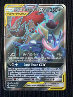 Pokemon Greninja & Zoroark GX 200/214 Unbroken Bonds Ultra Rare Full Art Holo - Image 1