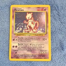 Wizards Pokemon TCG Mewtwo 10/102 1st Base Set Holo Rare Unlimited English - Image 1