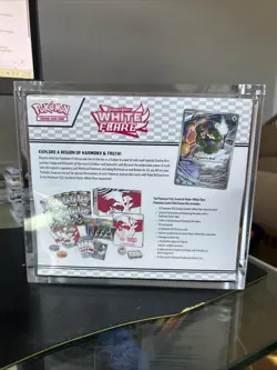 White Flare Pokemon Center ETB Elite Trainer Box SEALED NEW with Acrylic Case - Image 2