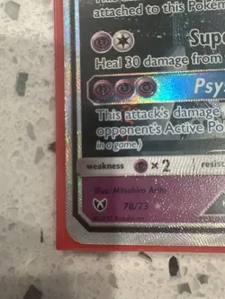 Mewtwo GX Pokemon Holo “Mewtube” 78/73 Very Rare. - Image 3