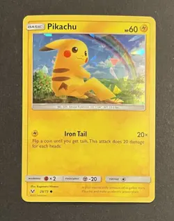 Pokemon Pikachu 28/73 Cracked Ice Holo Shining Legends Near Mint - Image 1