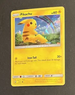 Pokemon Pikachu 28/73 Cracked Ice Holo Shining Legends Near Mint - Image 3