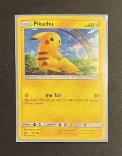 Pokemon Pikachu 28/73 Cracked Ice Holo Shining Legends Near Mint - Image 4