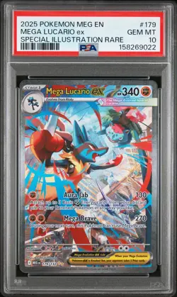 2025 Pokemon Mega Evolution MEGA LUCARIO ex #179 Special SIR PSA 10 Gem Mint - Image 1