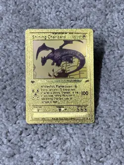 Pokemon Shining Charizard HP100 #107/105 First Edition Gold Foil Fan Art Card - Image 1