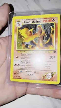 Pokemon TCG Blaine's Charizard Gym Challenge Holo Card 2/132 Misprint LP -NM - Image 2