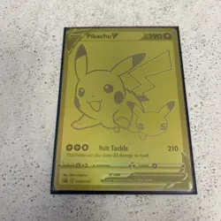 Pokemon Pikachu V SWSH145 SWSH Black Star Promos Gold Pokemon Card NM - Image 1