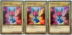 3 x LCJW-EN082 Harpie Lady - Super Rare 1st Edition Near Mint YuGiOh Cards - Image 1