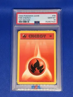 1999 Pokemon Card Base Set 1st Edition Fire Energy #98 PSA 10 English - Image 1