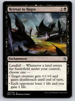 Retreat to Hagra 121 Uncommon Battle for Zendikar Magic: The Gathering MP - Image 1