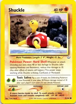 Shuckle 51/64 Common Neo Revelation Pokemon WOTC Unlimited Lightly Played - Image 1