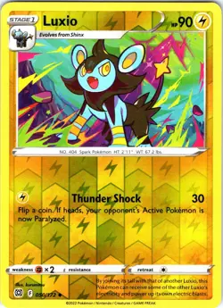 Luxio 050/172 Uncommon Brilliant Stars Pokemon Reverse Holo Near Mint - Image 1