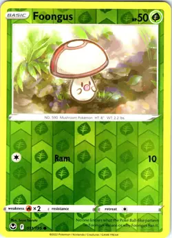 Foongus 011/195 Common Silver Tempest Pokemon Reverse Holo Near Mint - Image 1