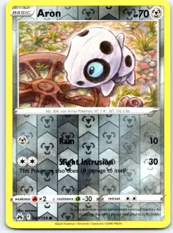 Aron 087/159 Common Crown Zenith Pokemon Reverse Holo NM - Image 1