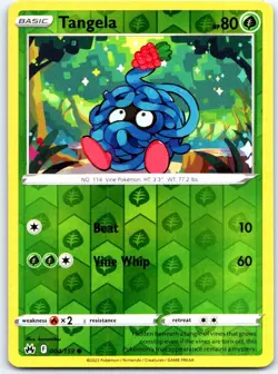 Tangela 004/159 Common Crown Zenith Pokemon Reverse Holo NM - Image 1