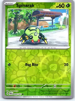 Spinarak 004/167 Common Twilight Masquerade Pokemon Reverse Holo NM - Image 1