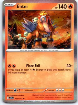 Entei 025/217 Rare Ascended Heroes Pokemon Holo NM - Image 1