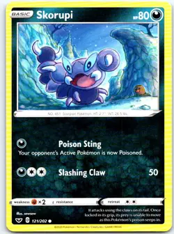 Skorupi 121/202 Common Sword & Shield Pokemon LP - Image 1